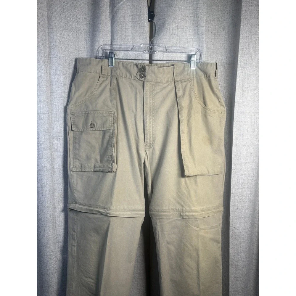 Banana Republic Mens Tan Zip Off Convertible Safari Cargo Pants 38x30 Vintage